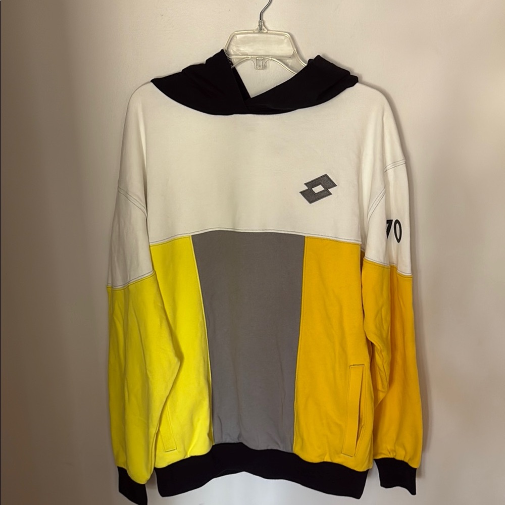 LOTTO Men's Yellow and Gray Hoodie